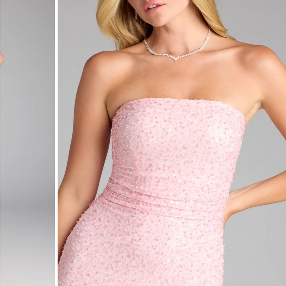 Pink Mini Dres with Pearls
